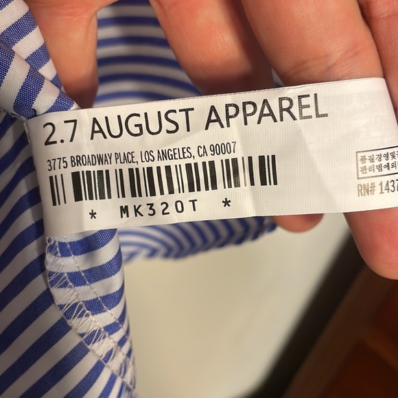 NWT English Factory Blouse Blue White Sleeveless Top Small Equestrian - Picture 9 of 10